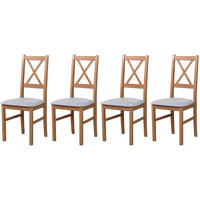 STUHL Nilo 10 (4er Set) - Hellbraun/Cappuccino, Holz (43/94/40cm) - Leaf Design