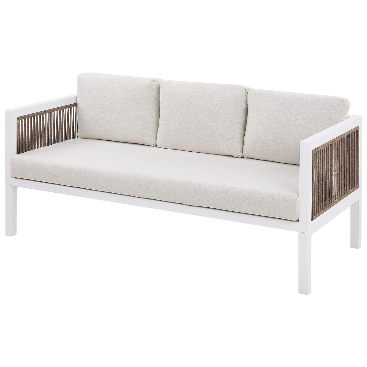 LOUNGE-SET 5-sitzer Aluminium Weiß Borello - Weiß, Metall - Beliani