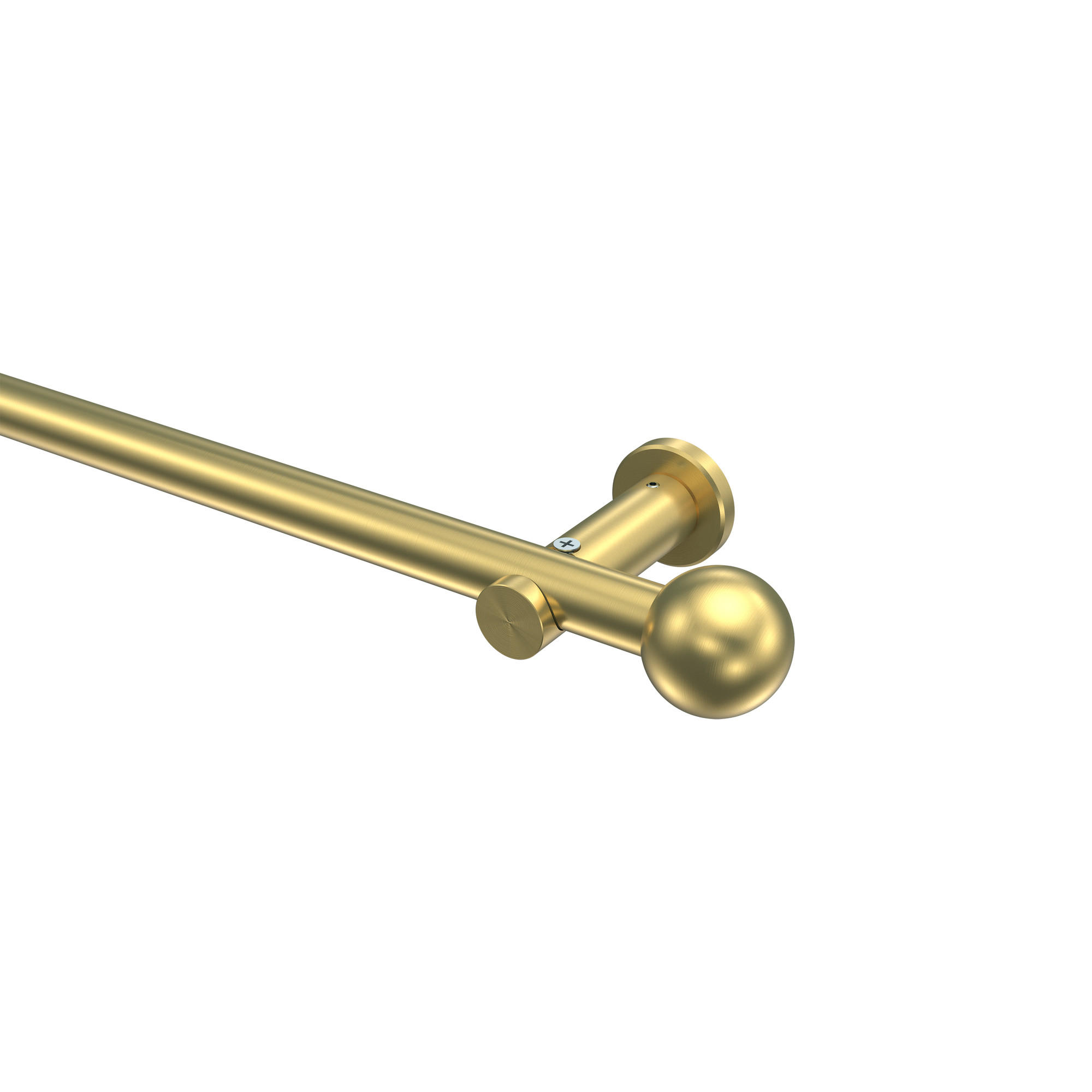 GARDINENSTANGE Platon Luino 260 cm (geteilt in 2 x 130 cm), 1-läufig (ohne Ringe), 20 mm Ø Messing-Optik - Messingfarben, Metall (260cm) - INTERDECO