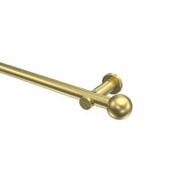 GARDINENSTANGE Platon Luino 260 cm (geteilt in 2 x 130 cm), 1-läufig (ohne Ringe), 20 mm Ø Messing-Optik - Messingfarben, Metall (260cm) - INTERDECO