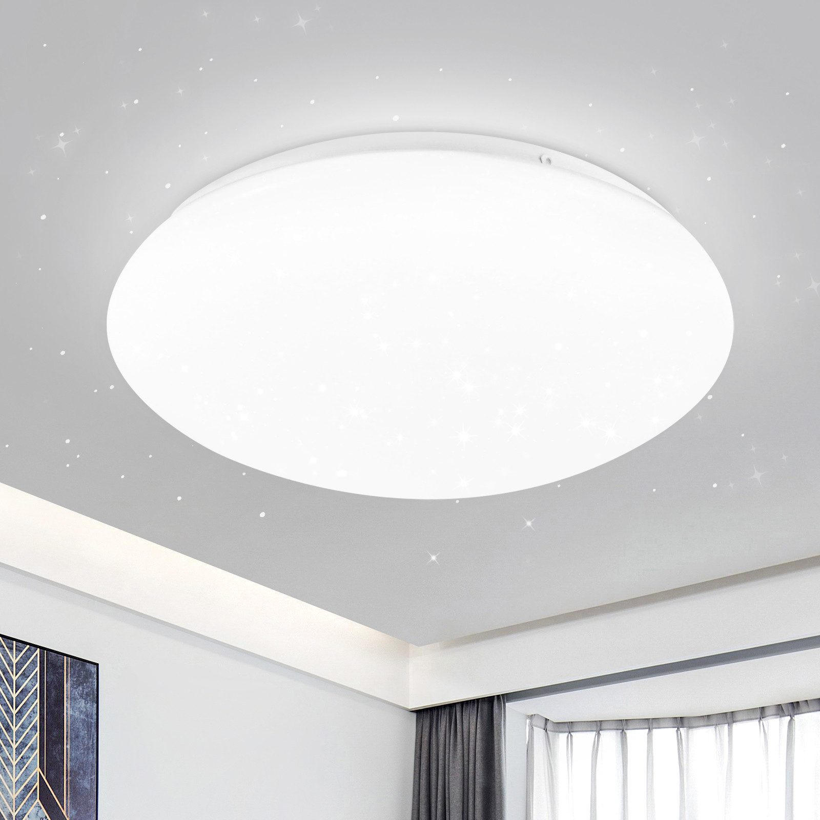 DECKENLEUCHTE LED Wohnzimmer Ø16.5CM - Weiß, Kunststoff (16/16/6.7cm) - ZMH