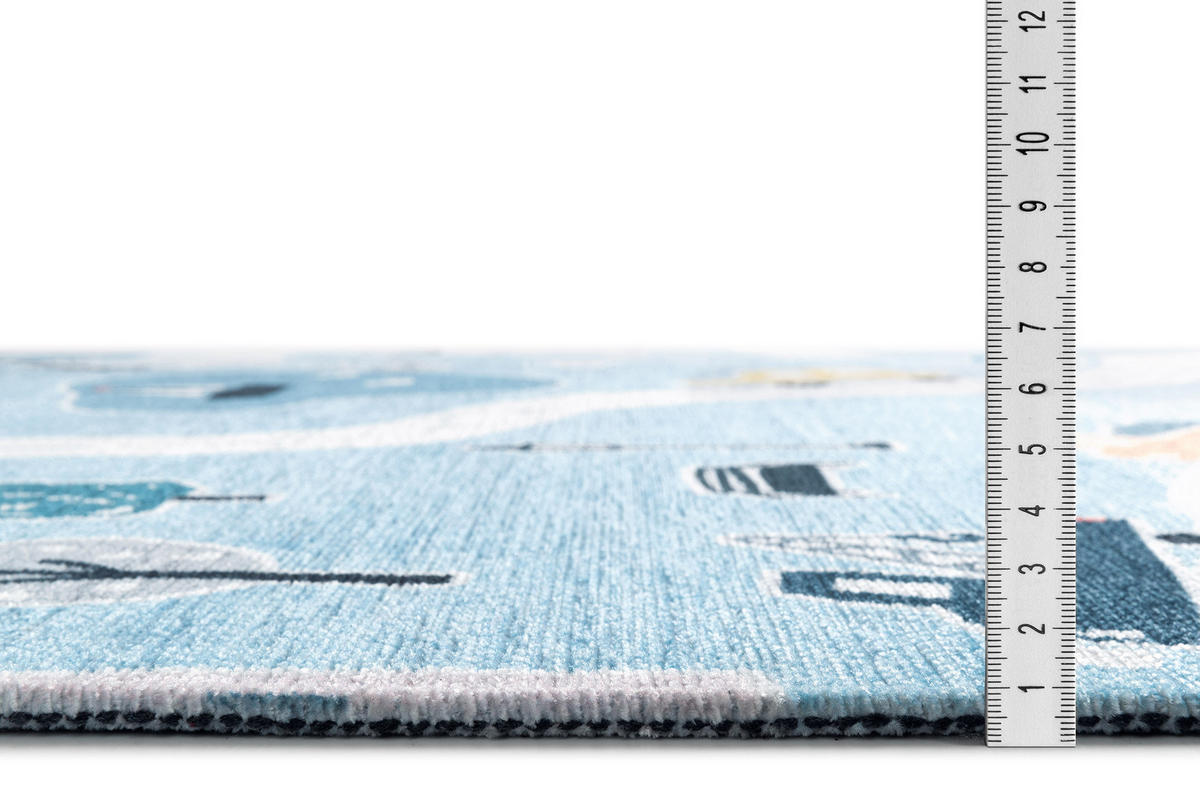 KINDER-TEPPICH Blau 80 x 145 cm - Blau, Textil (80/145cm) - Tesso Living