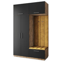 GARDEROBENSCHRANK REMA 150/240/60 cm Modern Garderobe-Set Eiche Lefkas - Eichefarben/Gelb, Holzwerkstoff (150/240/60cm) - MASSENO