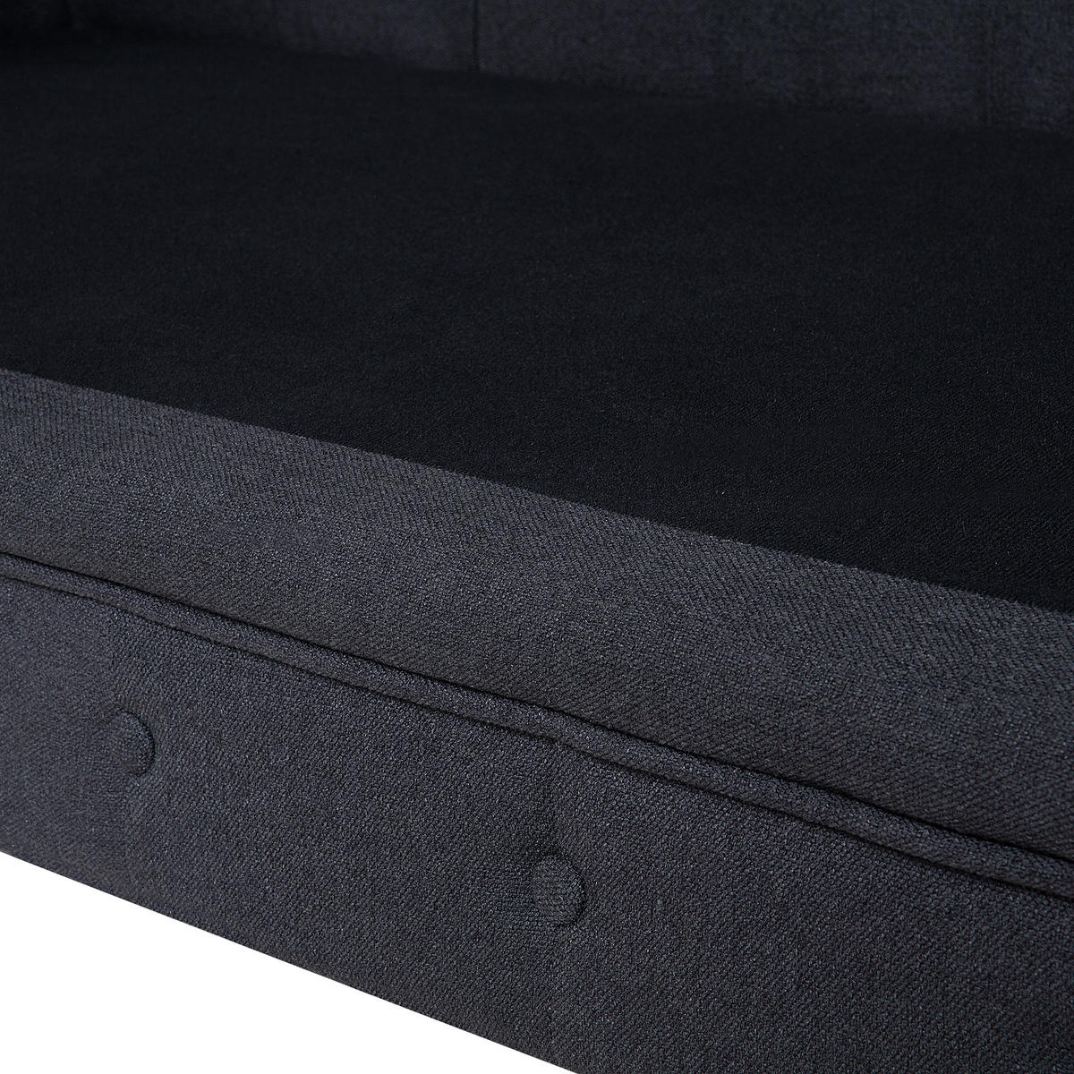 3-SITZER-SOFA Polyester Grau Chesterfield - Graphitfarben, Textil (202/70/75cm) - Beliani