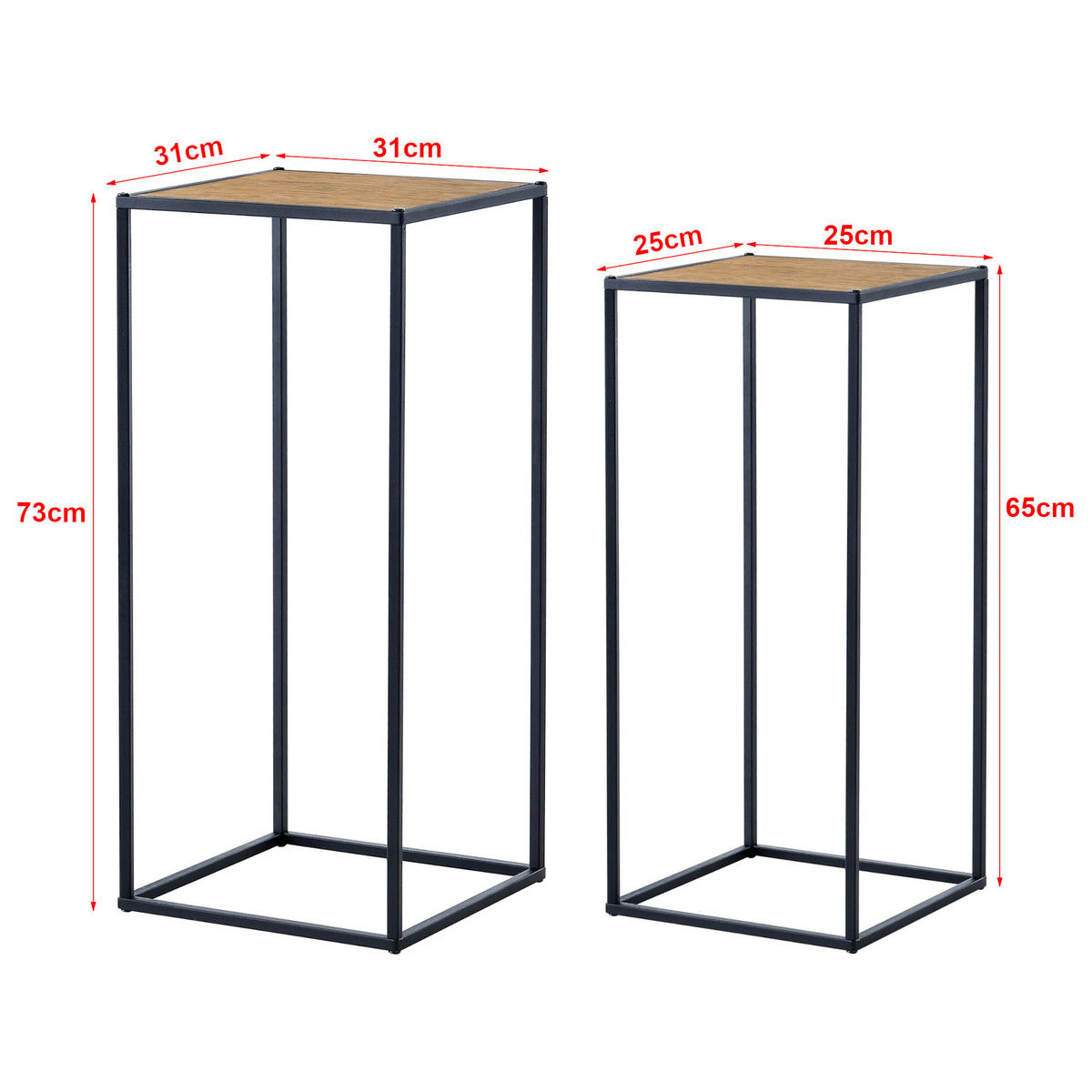 SATZTISCH Gamleby 31/31/73 - Schwarz, Holzwerkstoff (31/31/73cm) - [en.casa]