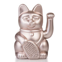 WINKEKATZE Lucky Cat Maneki Neko, Kunststoff, Moonlight, 15 cm - Grau, Kunststoff (10.5/15/8.5cm) - Donkey Products
