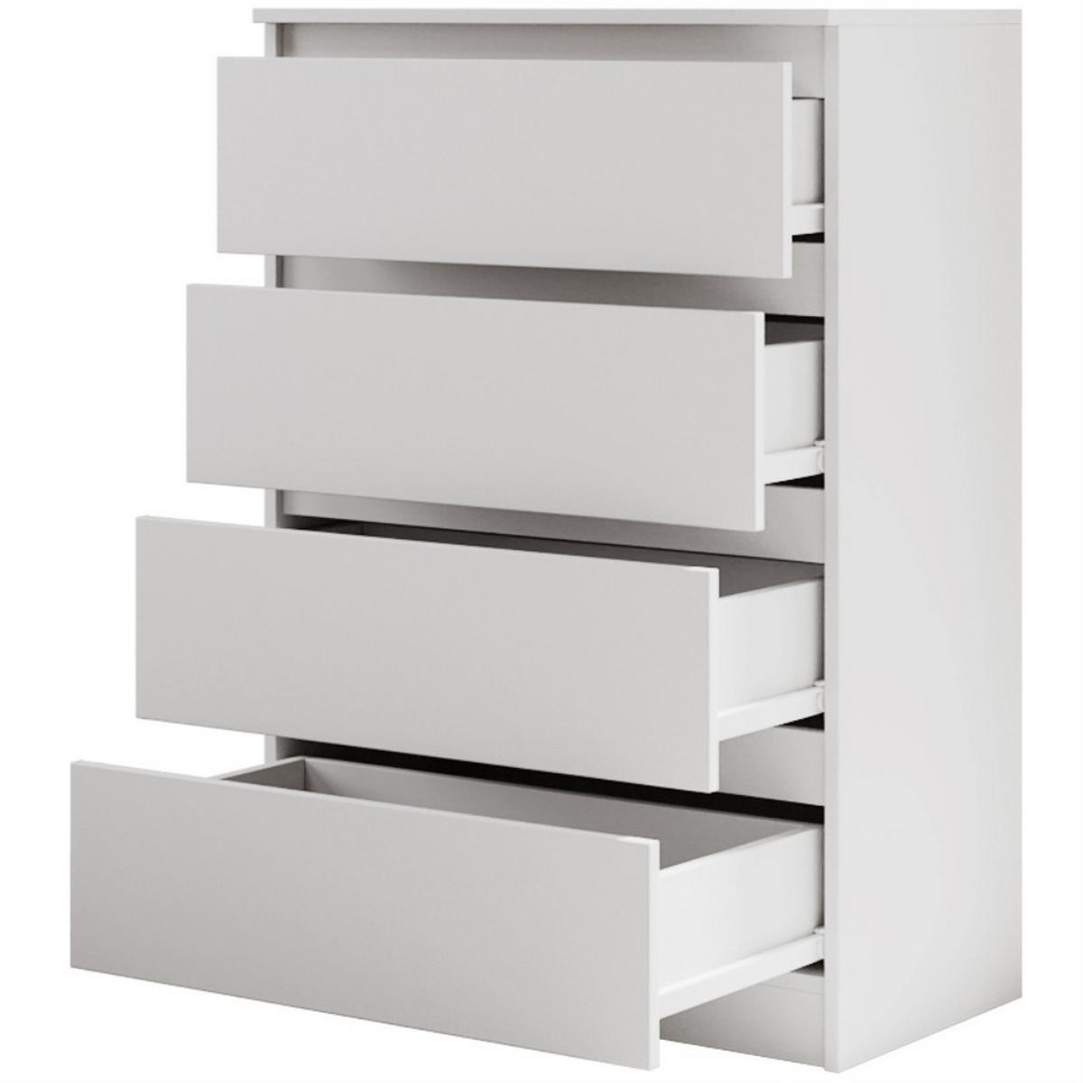 KOMMODE Lemon 70 cm mit vier Schubladen weiß matt - Weiß, Holzwerkstoff (70/102/39cm) - Beautysofa