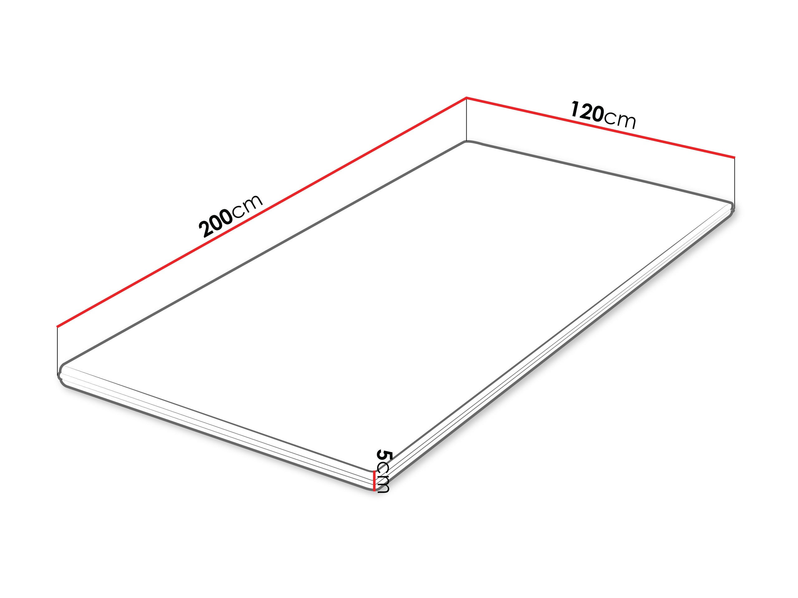 TOPPER Profil 5 cm - Weiß, Textil (120/200cm) - MIRJAN24
