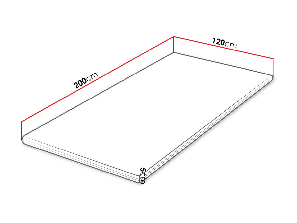 TOPPER Profil 5 cm - Weiß, Textil (120/200cm) - MIRJAN24