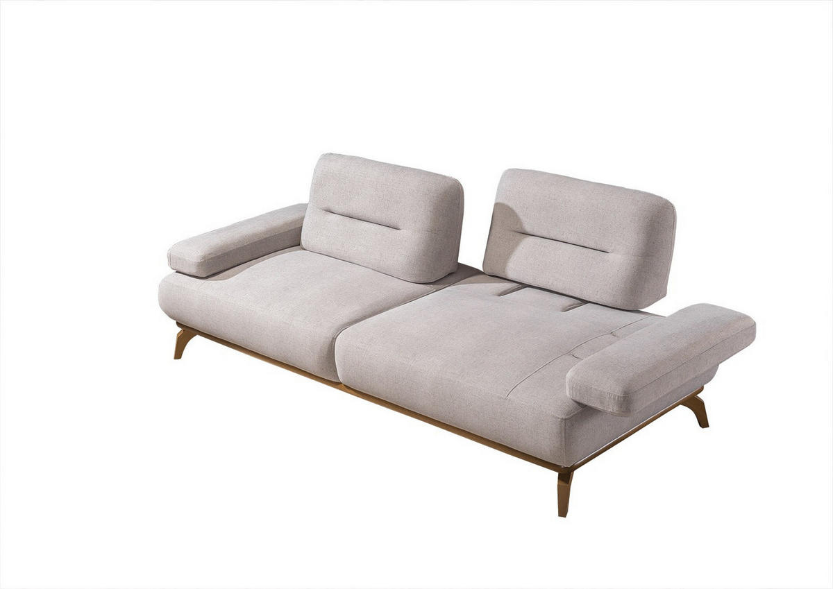 2 Sitzer SOFA Smooth Samt Schwarz - Beige, Holz/Textil (200/90/100cm) - Villa Möbel
