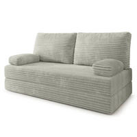 POHOVKA z pěny SILAR s funkcí spaní Manšestrová látka Světle šedá - světle šedá, textil (170/86/80cm) - MASSENO