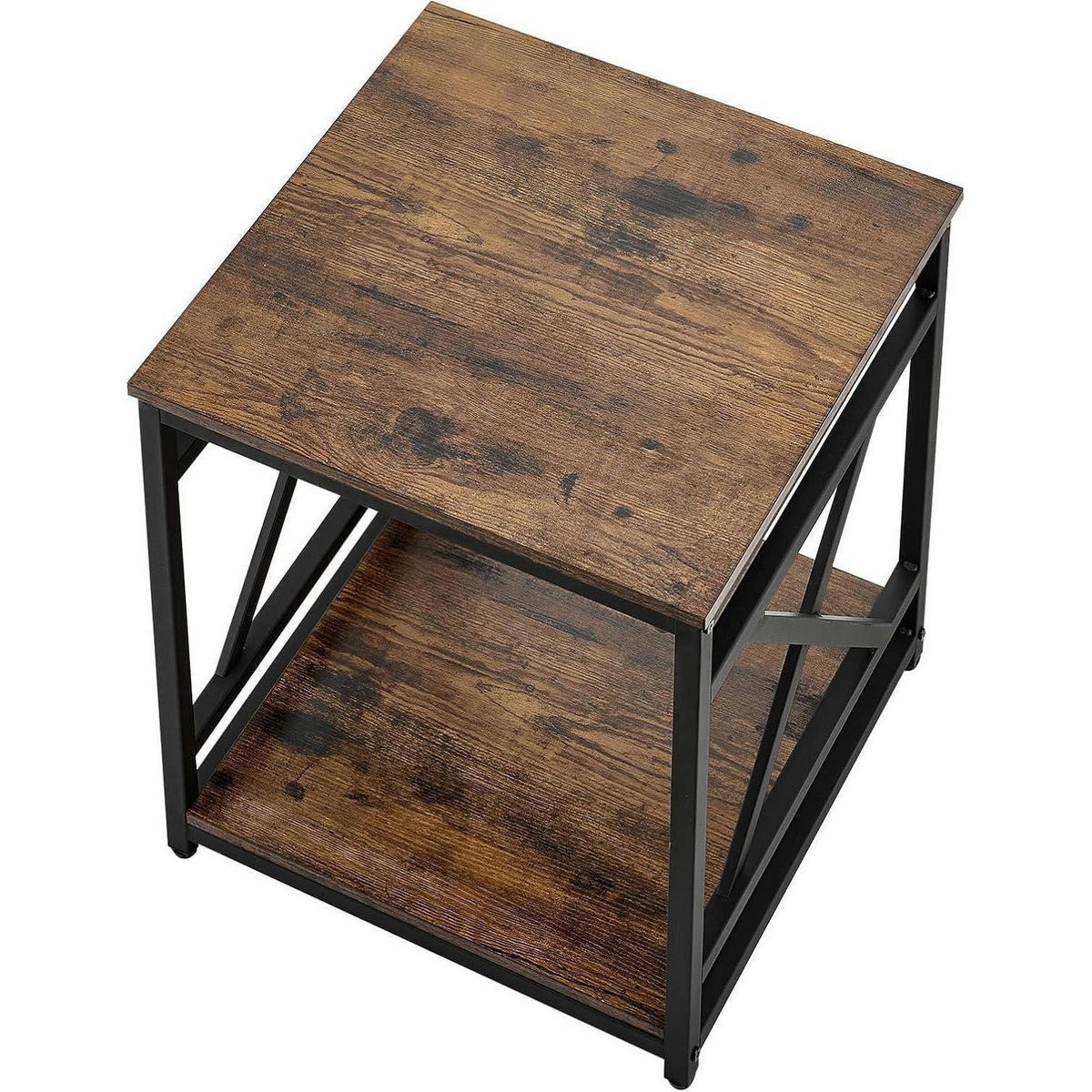 BEISTELLTISCH 2-stufig Braun Schwarz 45,7 x 45,7 x 51 cm - Braun, Metall (45.7/45.7/51cm)