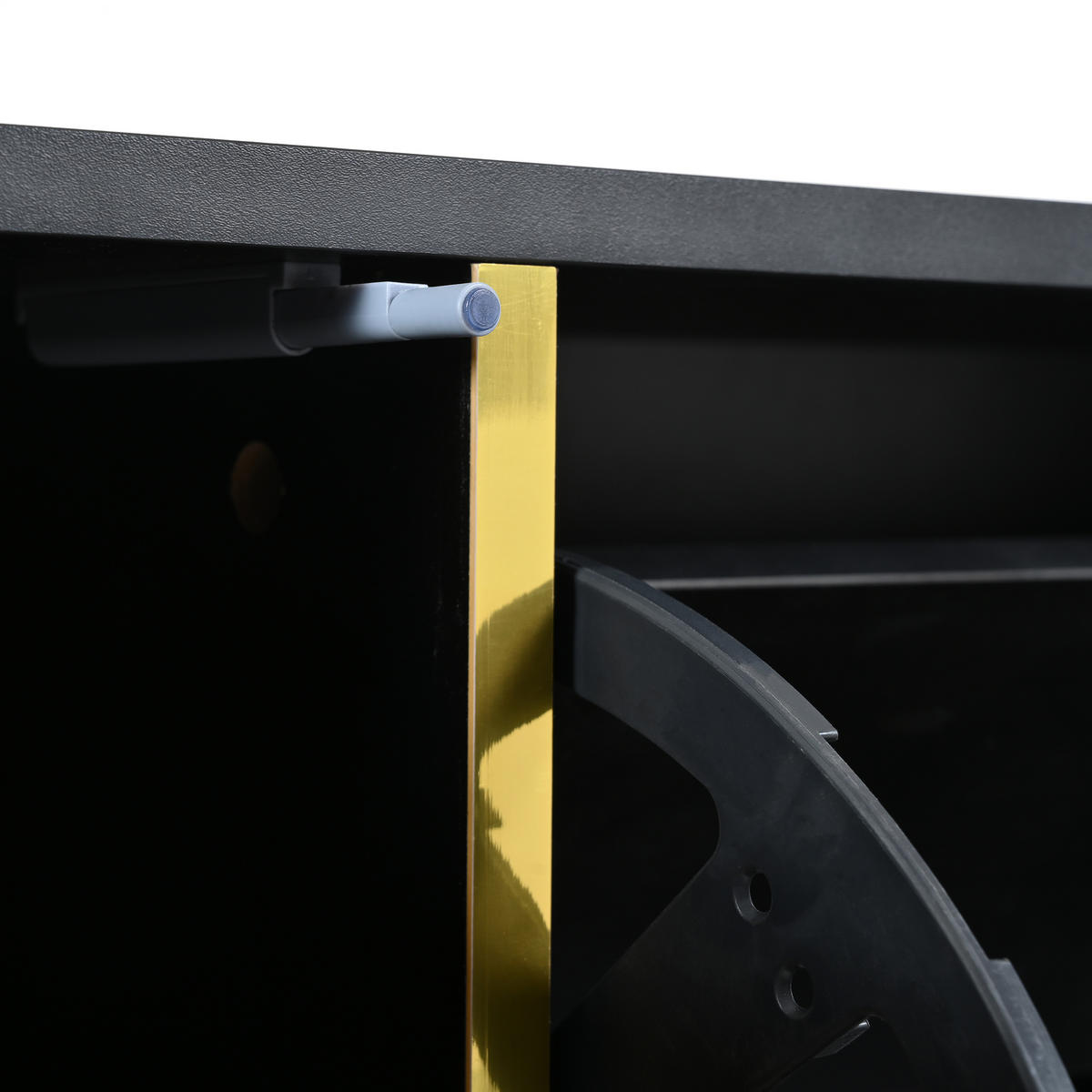 SCHUHSCHRANK aus Spanplatte 80x25x96cm in Schwarz mit 16-farbiger LED - Schwarz, Holzwerkstoff (80/96/25cm) - Modfu