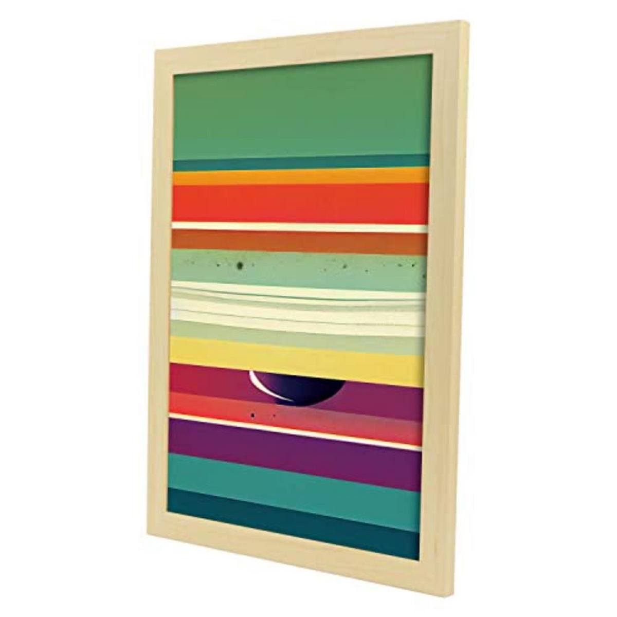 POSTER Set mit 4 Teilt Abstrakt Moderne Galaxien A3 Rahmen aus hellem Holz - Beige, Papier (29.7/3cm) - Nacnic
