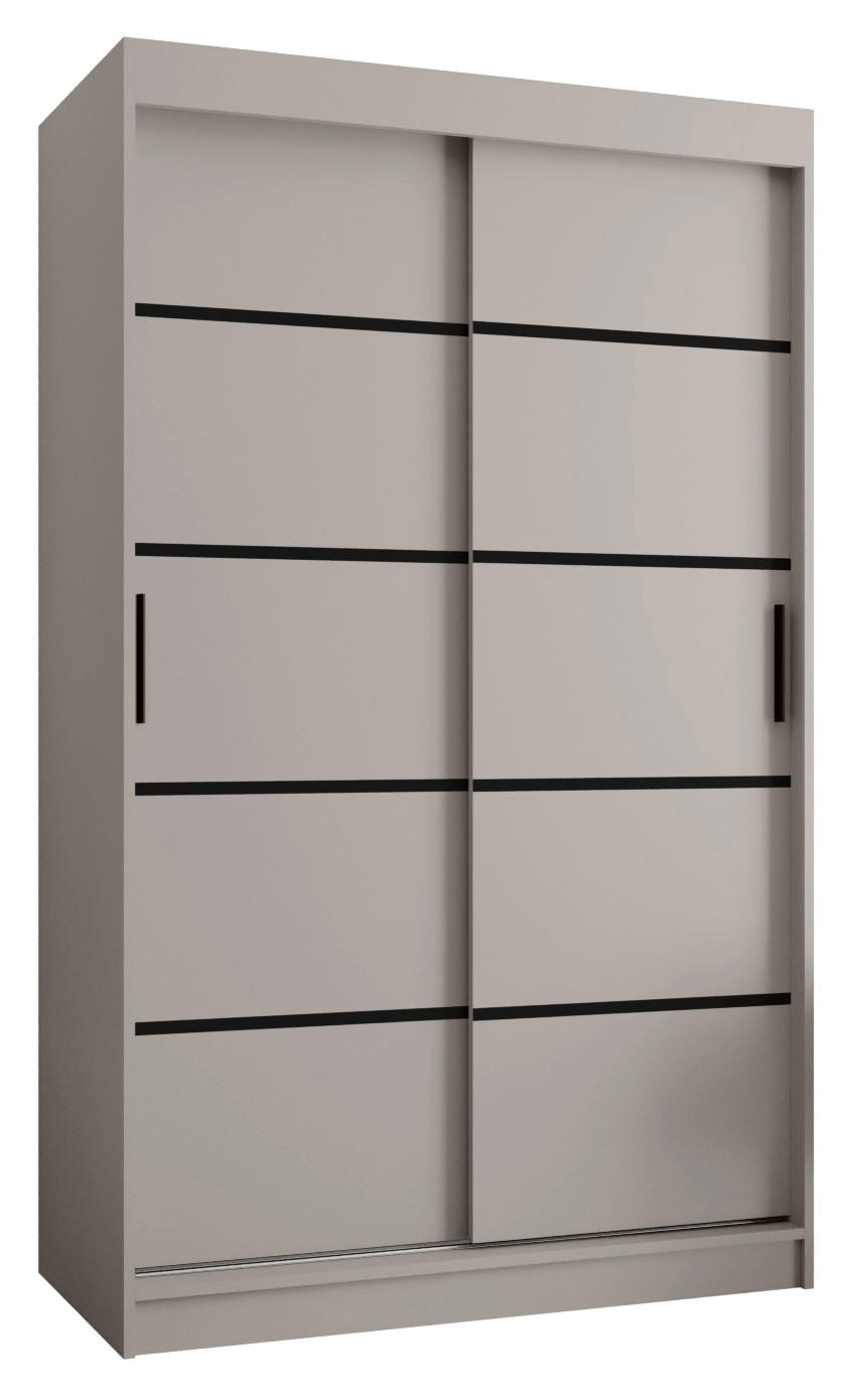 OMARA Z DRSNIMI VRATI IN LETVICAMI 200/120/62 2-vratna - kašmir/črna, umetna masa/les (120/200/62cm)