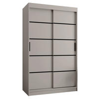 ŠATNÍ skříň s posuvnými dveřmi 200/120/62 2dveřová - černá/kašmírová, dřevo/plast (120/200/62cm)