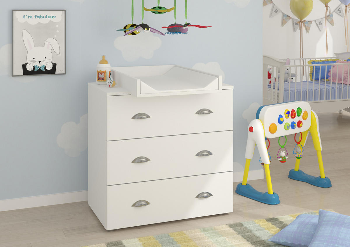 KOMMODE Weiß 80/90/72 - Weiß, Holzwerkstoff (80/90/72cm) - RAUMHIRSCH FURNITURE