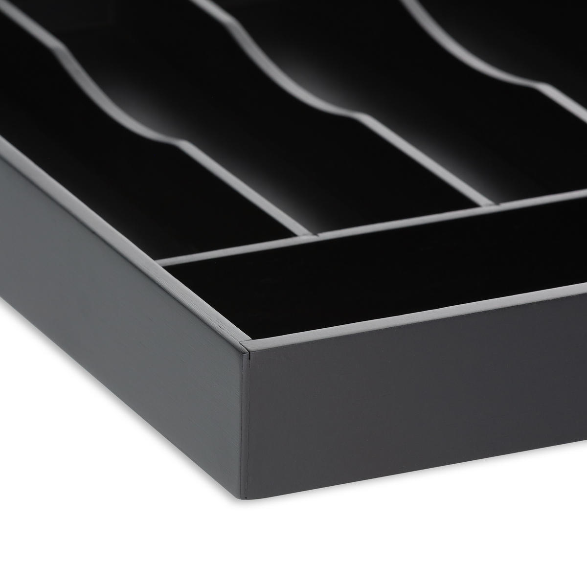 BESTECKKASTEN - Schwarz, Holz/Holzwerkstoff (34/4.5/25cm) - Relaxdays