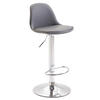 BARHOCKER Kilian, Gestell Metall in Chromoptik, Vollgepolstert Kunstleder Grau - Chromfarben/Grau, Kunststoff/Textil (39/100/43cm) - TPFLiving