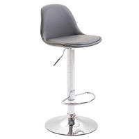 BARHOCKER Kilian, Gestell Metall in Chromoptik, Vollgepolstert Kunstleder Grau - Chromfarben/Grau, Kunststoff/Textil (39/100/43cm) - TPFLiving