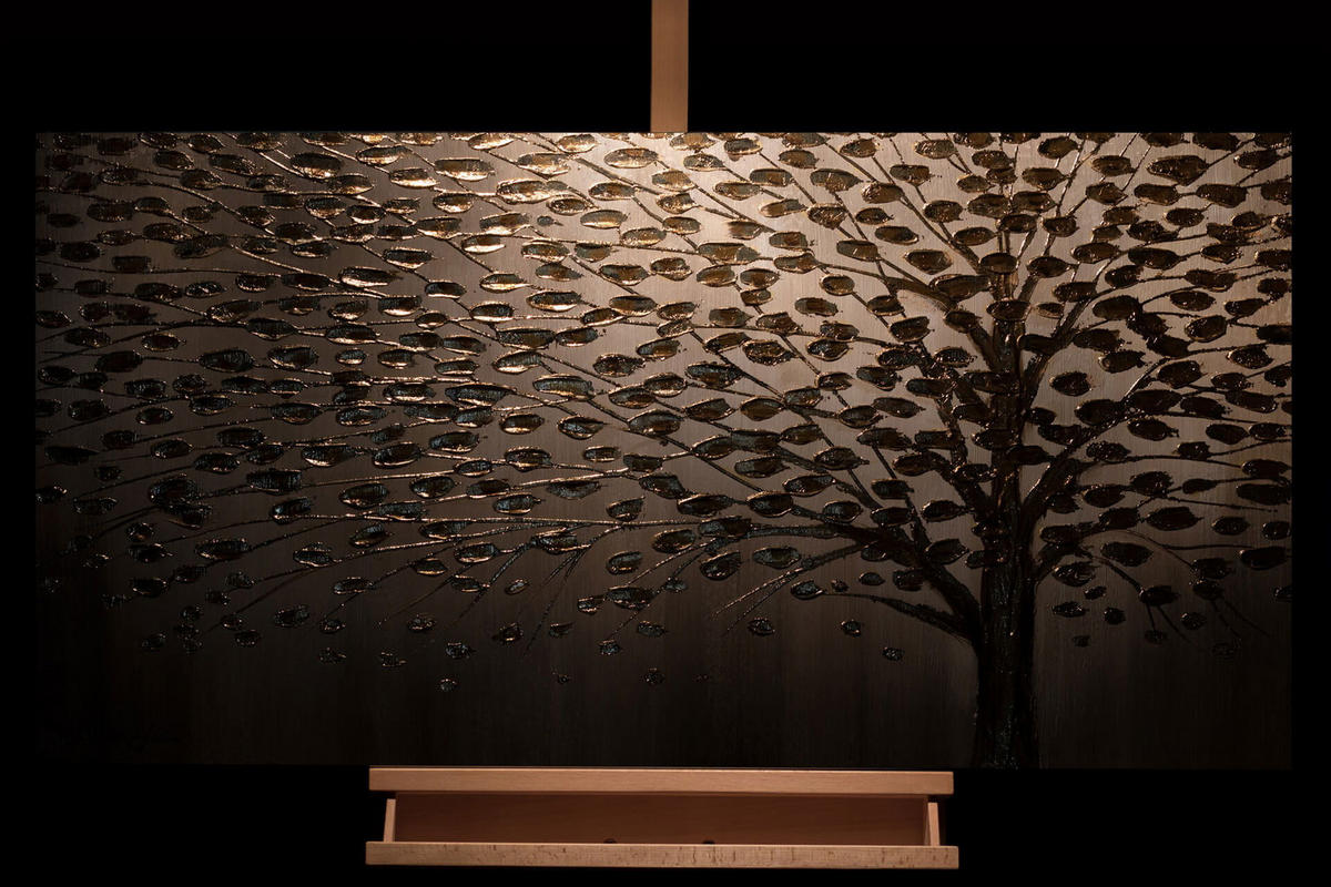 ACRYLBILD HANDGEMALT 120/60 cm - Grau, Holz/Textil (120/60cm) - KUNSTLOFT
