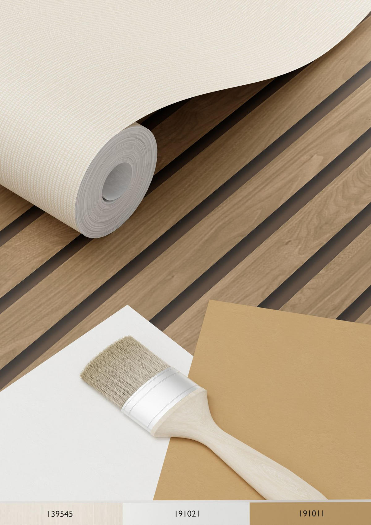 TAPETE 3D Holzpaneele 53 cm x 10.05 m - Braun, Papier (53/1000cm) - ESTAhome