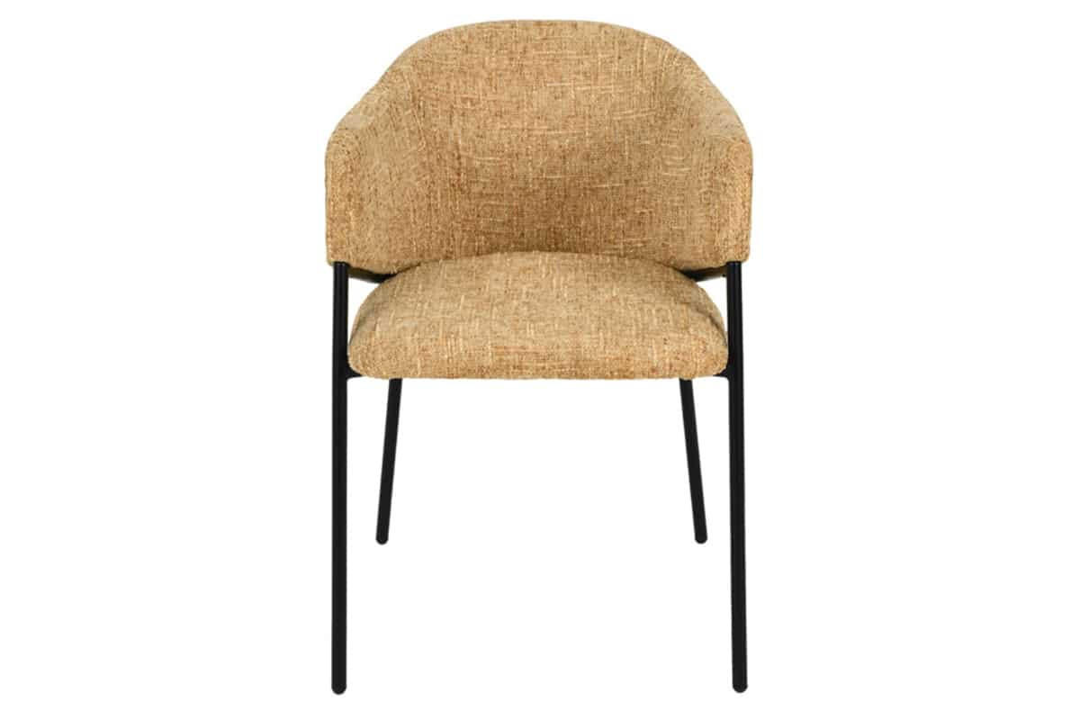 STUHL NOBLESSE Chenille Senfgelb 80 cm - Gelb/Schwarz, Kunststoff/Textil (52/77/60cm) - riess-ambiente