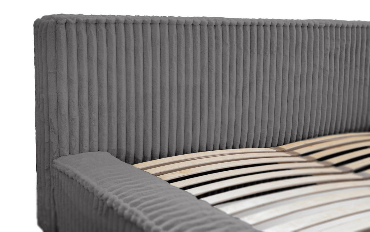 POLSTERBETT Doppelbett Lettera 140x200 - Grau, Holz/Textil (140/200cm) - Fedve