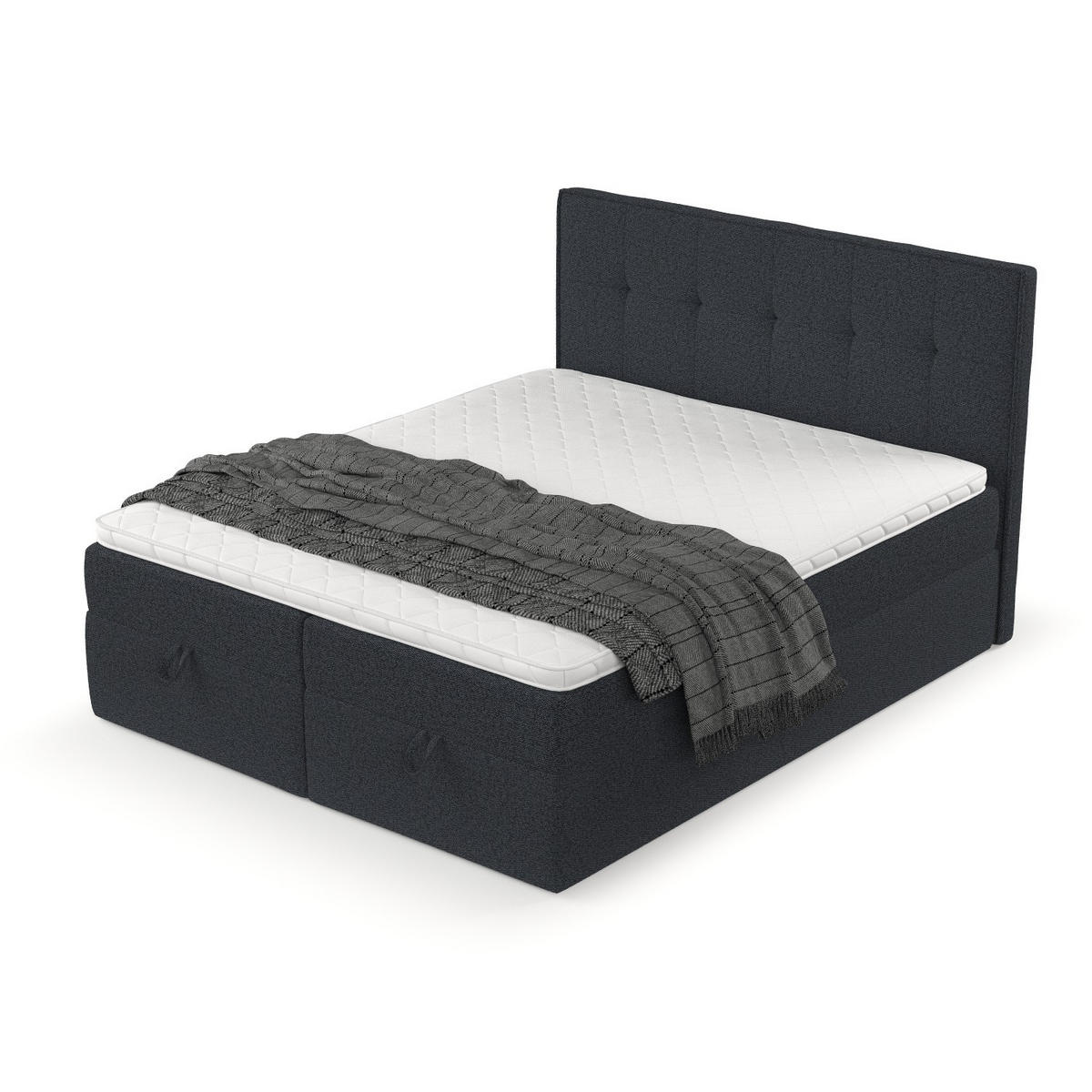 BOXBETT Tivra 140/200 cm Anthrazit im Riva Stoff - Anthrazit/Schwarz, Holz/Holzwerkstoff (140/200cm) - AltaBeds