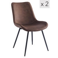 STUHL 2er-Set Stoff Braun - Braun, Textil (54/84/50cm) - Nordlys