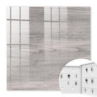 SCHLÜSSELBOX Weiß 30x30 cm – Türöffnung nach rechts - Graues Holz - Grau, Metall (30/30/5cm) - TULUP