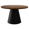 ESSTISCH Calma 120 - Nussbaumfarben/Schwarz, Holzwerkstoff/Metall (120/120/76cm) - MIRJAN24