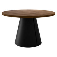 ESSTISCH Calma 120 - Nussbaumfarben/Schwarz, Holzwerkstoff/Metall (120/120/76cm) - MIRJAN24