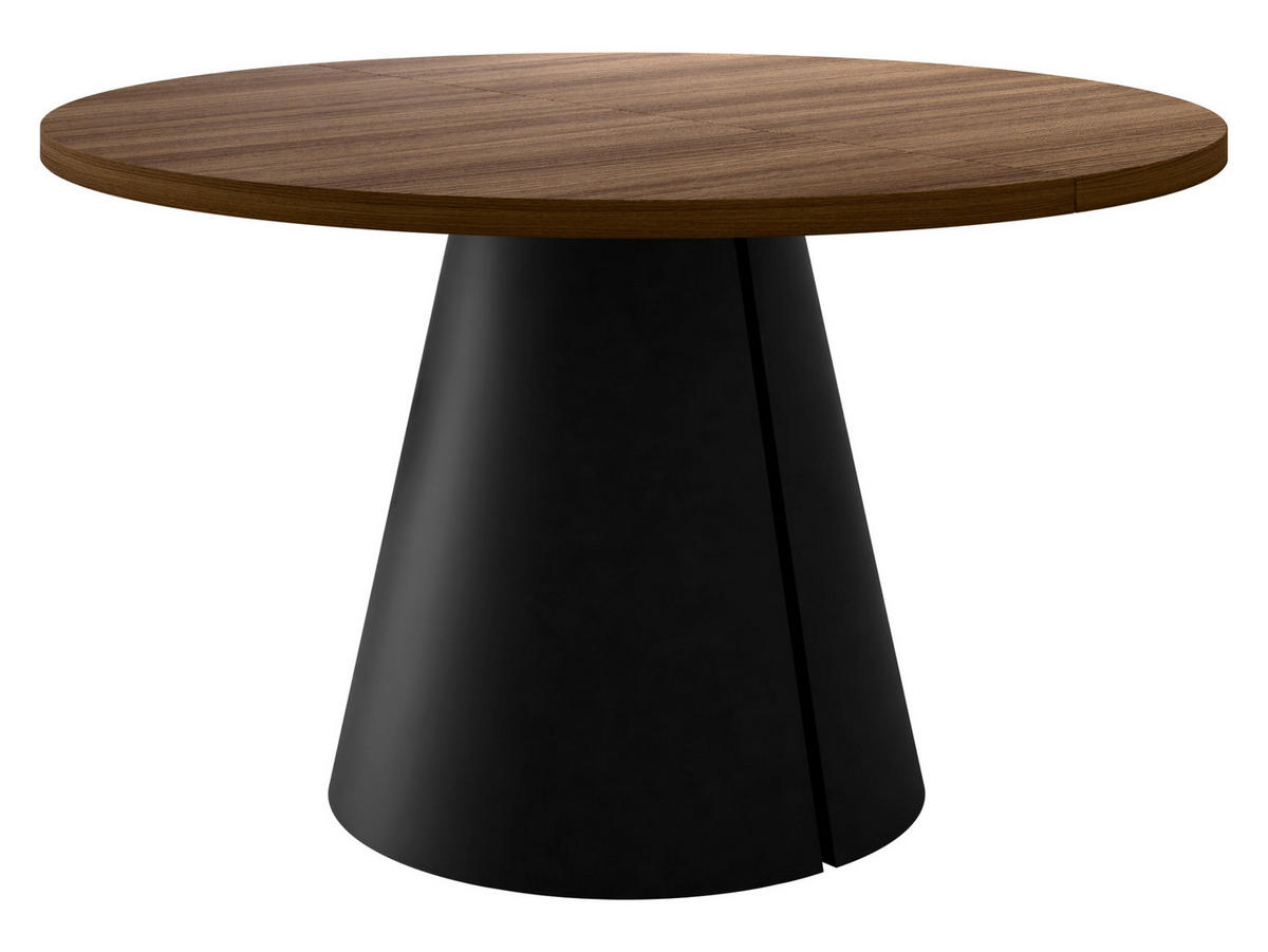 ESSTISCH Calma 120 - Nussbaumfarben/Schwarz, Holzwerkstoff/Metall (120/120/76cm) - MIRJAN24