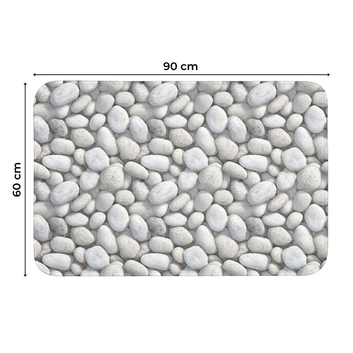 WC PŘEDLOŽKA Kameny - šedé - oválné 90x60 cm - světle šedá, textil/plast (90/1cm) - OnlyWow