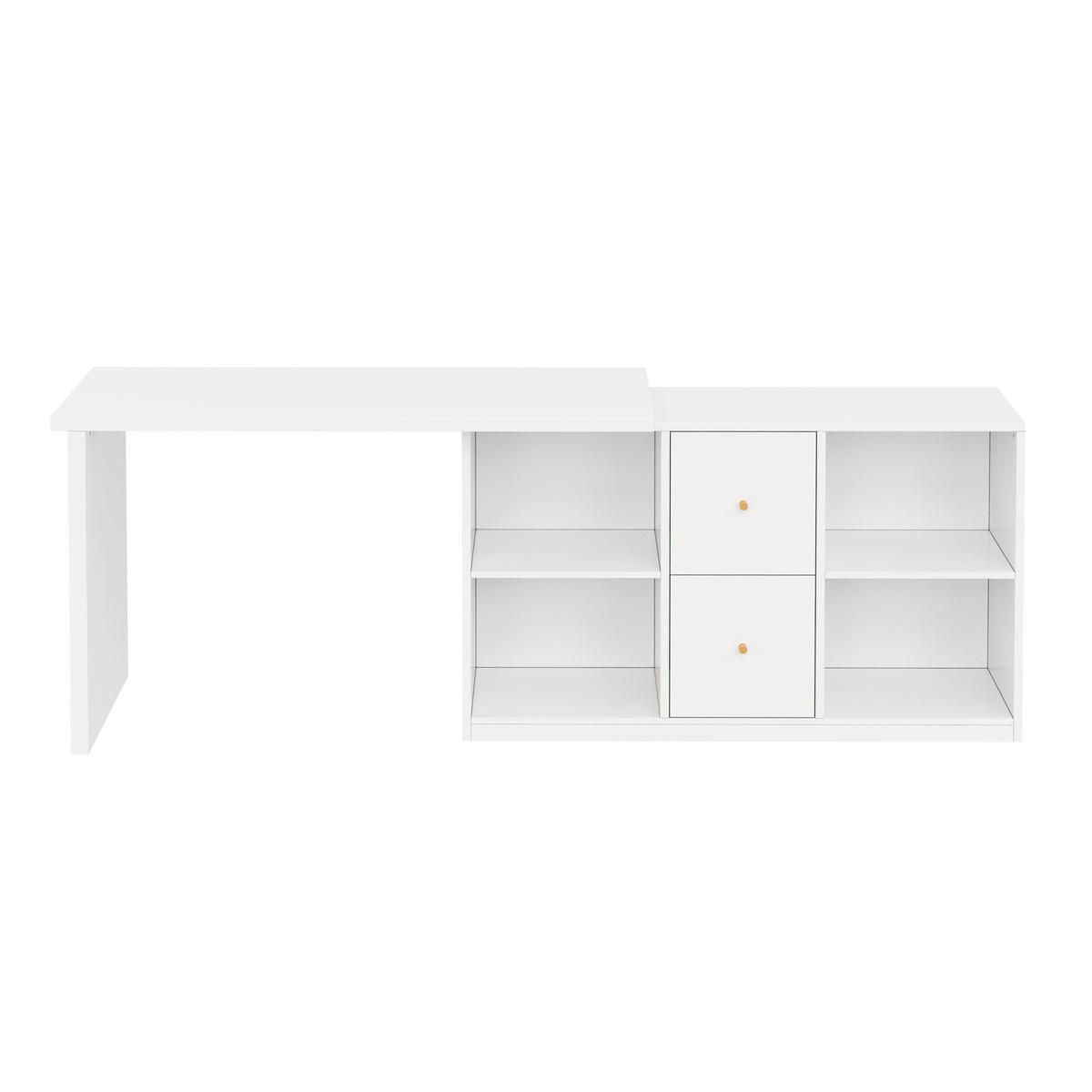 ECKSCHREIBTISCH L-Form 120cm 2 Schubladen beidseitig modern - Weiß, Holzwerkstoff (120/50/78cm) - FLIEKS