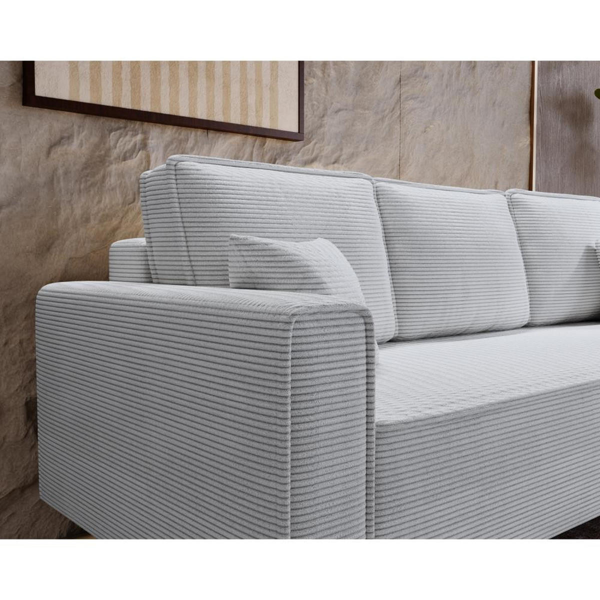 3-SITZER SOFA Monte mit Schlaffunktion hellgrau - Hellgrau, Textil (225/73/95cm) - Beautysofa