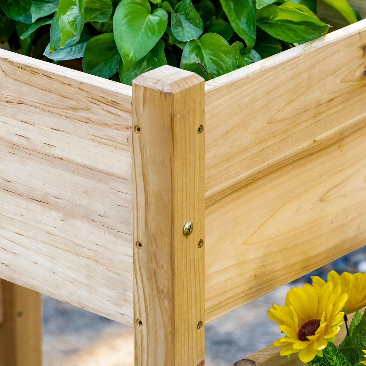 HOCHBEET DE-16031 3-stufig mit Bewässerung Naturholz - Naturfarben, Holzwerkstoff (184/80/45cm) - ComfortXL