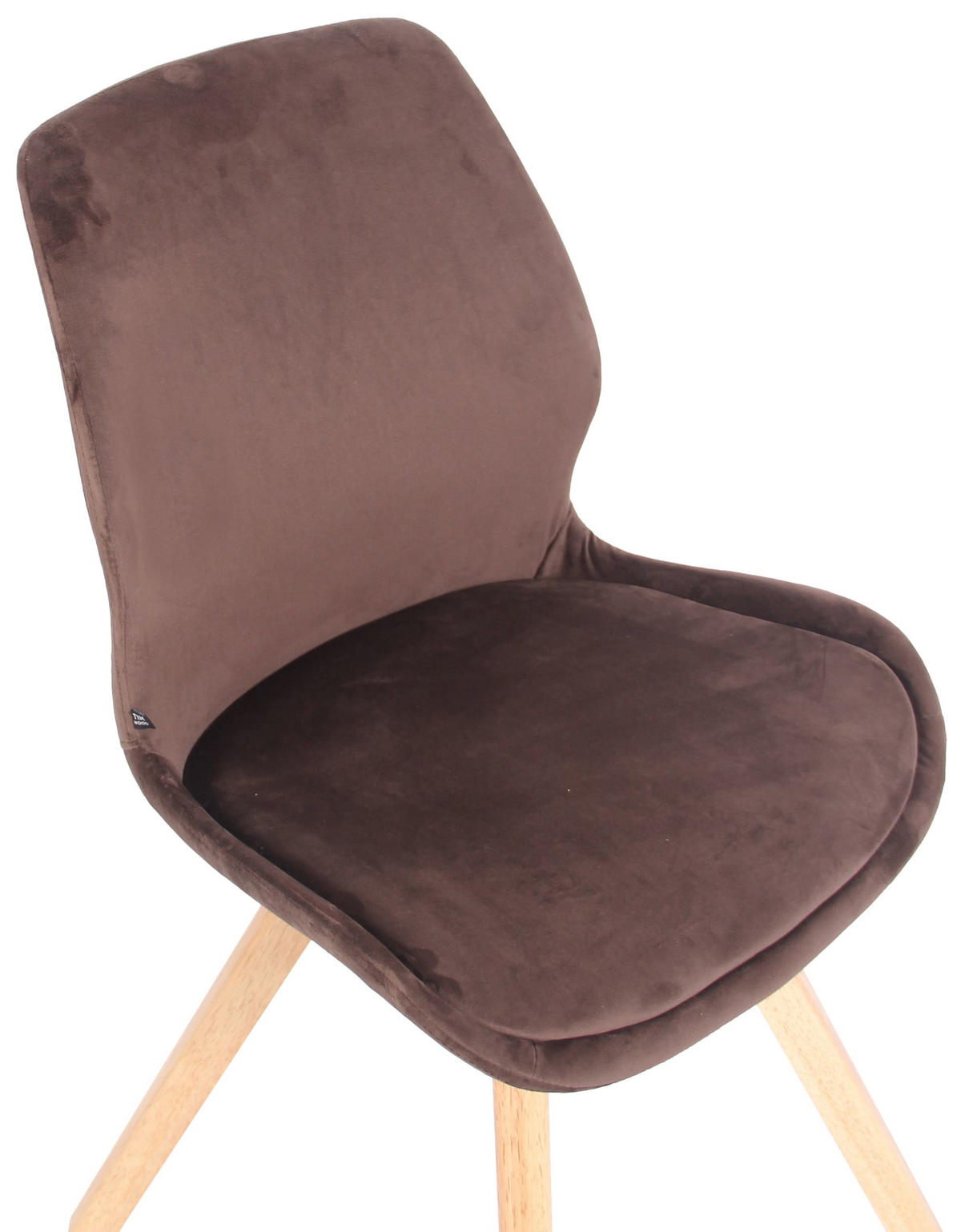 STUHL Samt braun - Eukalyptusholzfarben/Braun, Holz/Textil (49/87.5/58cm) - CLP