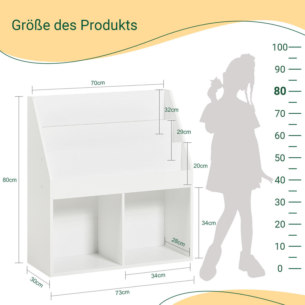 KINDERREGAL Weiß - Weiß, Holzwerkstoff (73/80/30cm) - SoBuy