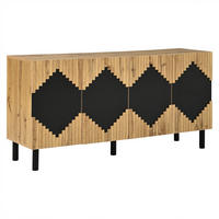 KUCHYŇSKÁ SKŘÍŇ v přírodní a černé barvě se 2 dvířky do obývacího pokoje a jídelny, 140×40×70 cm - přírodní/černá, kov/kompozitní dřevo (140/70/40cm) - STILVORA