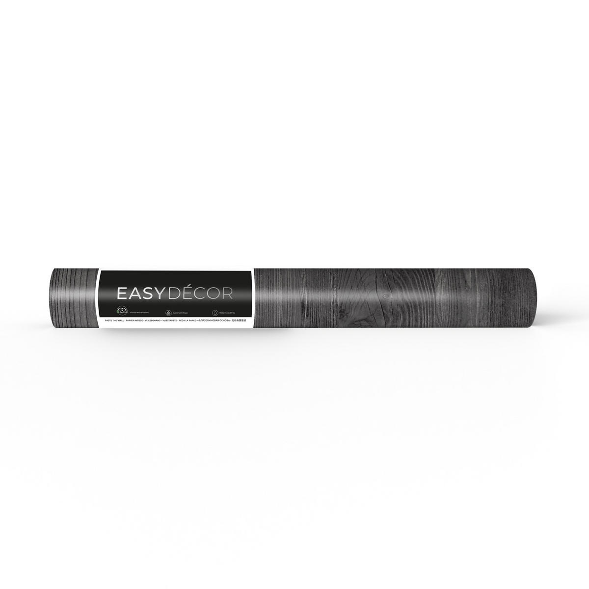 VLIESTAPETE - Wood Deluxe Schwarz - Schwarz, Papier/Kunststoff (52/1000cm) - Easy Decor