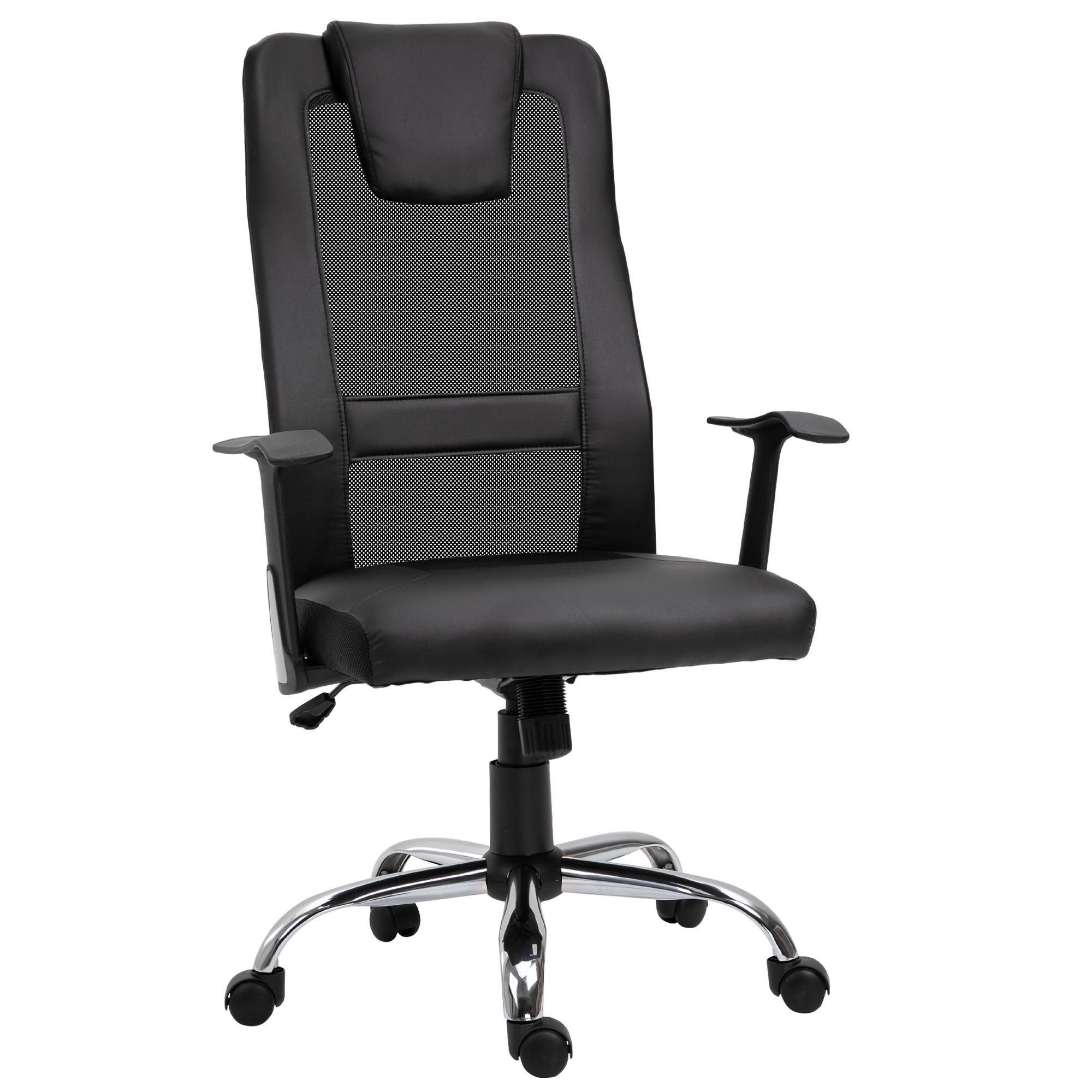 BÜROSTUHL, Drehstuhl, schwarz - Schwarz, Leder (73/118/66cm) - Vinsetto
