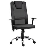 BÜROSTUHL, Drehstuhl, schwarz - Schwarz, Leder (73/118/66cm) - Vinsetto