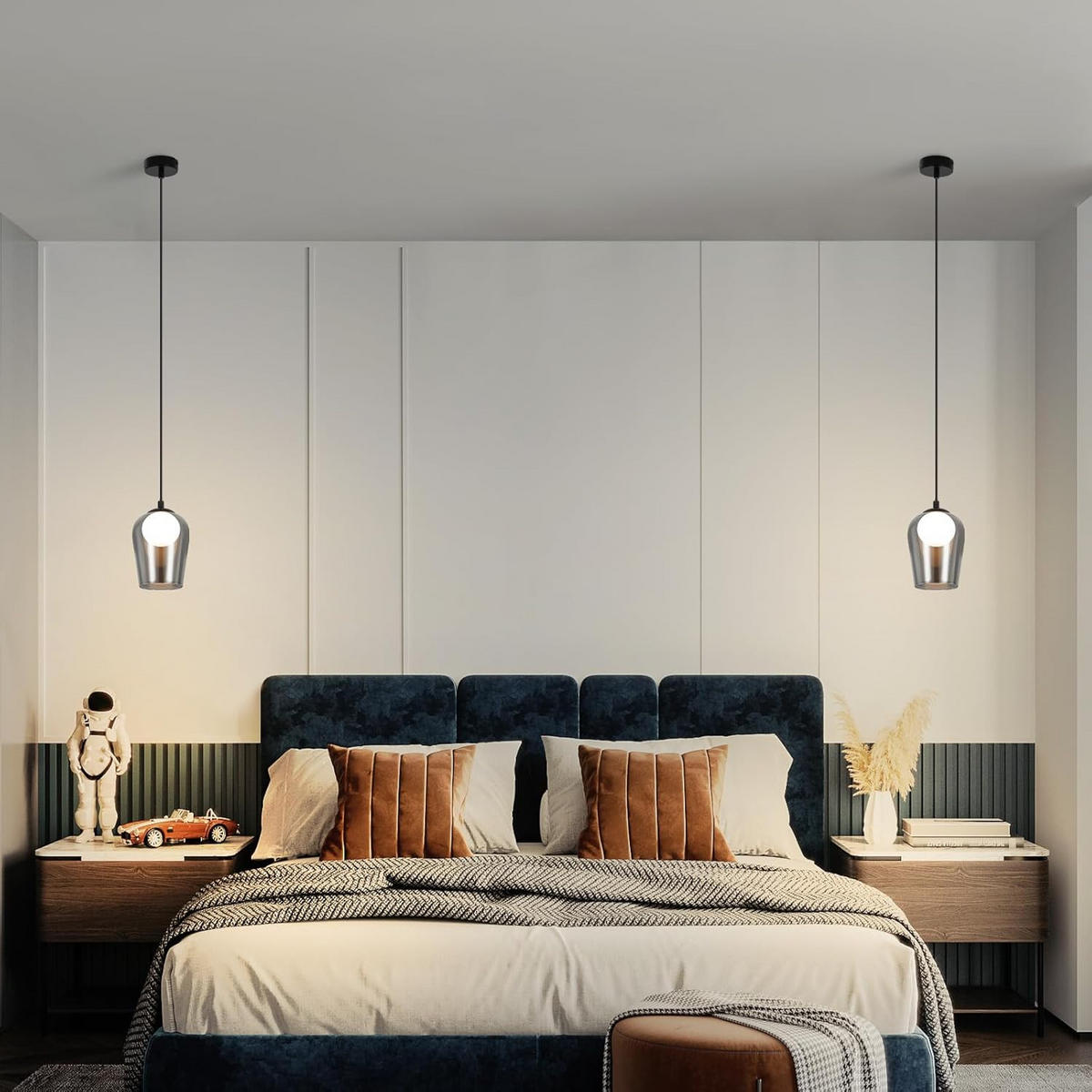 KRONLEUCHTER Leuchtind 12.0/12.0/142.5 cm - Dunkelgrau, Glas (142.5/12/12cm) - ZMH