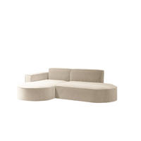 ECKSOFA Modernes L-förmiges Modena Studio Stoff Raven Champagner Links - Champagner, Holz/Textil (165/236cm) - Kaiser Möbel