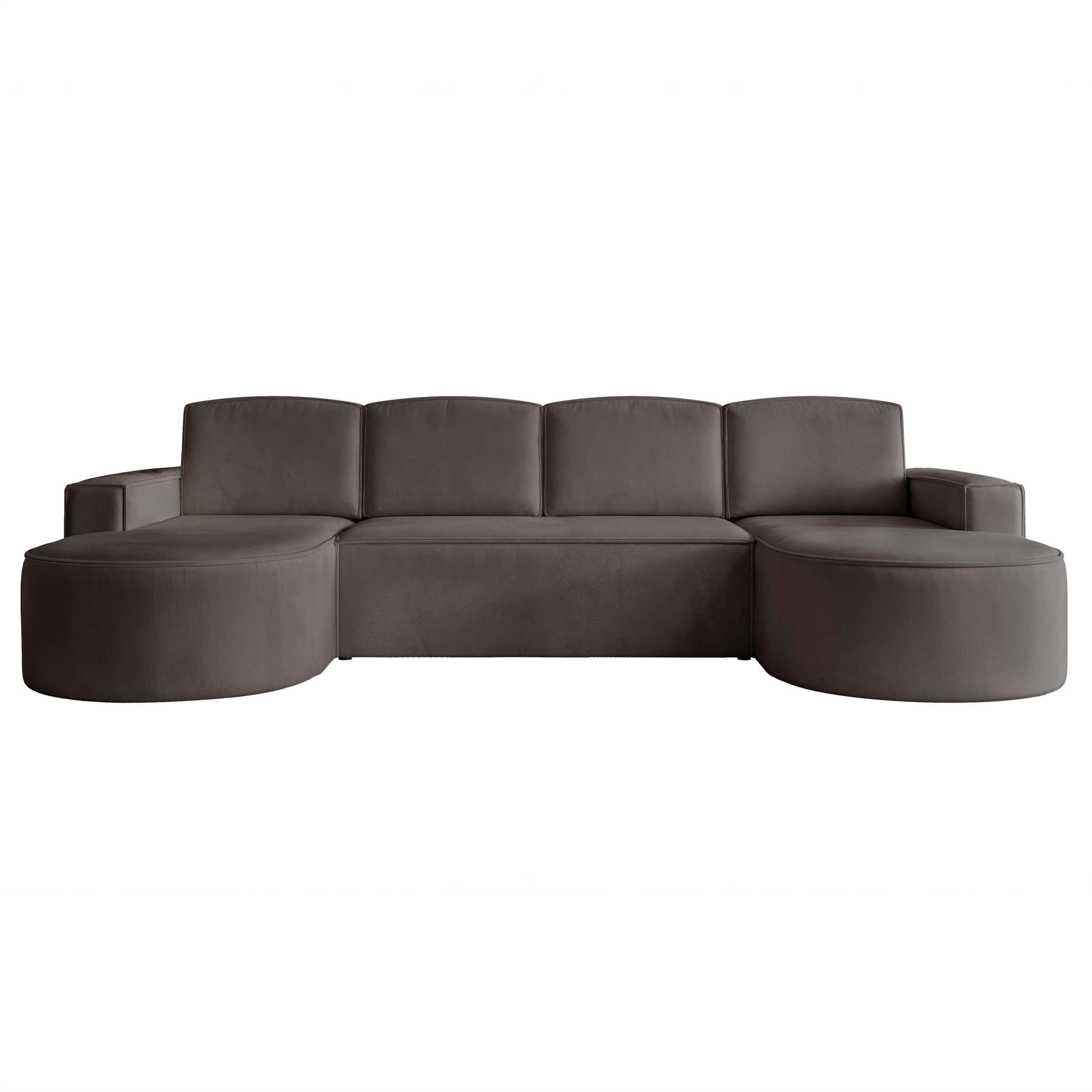 WOHNLANDSCHAFT U-Form mit Schlaffunktion, Schwarz - Schwarz, Textil (316/88/157cm) - Idohome