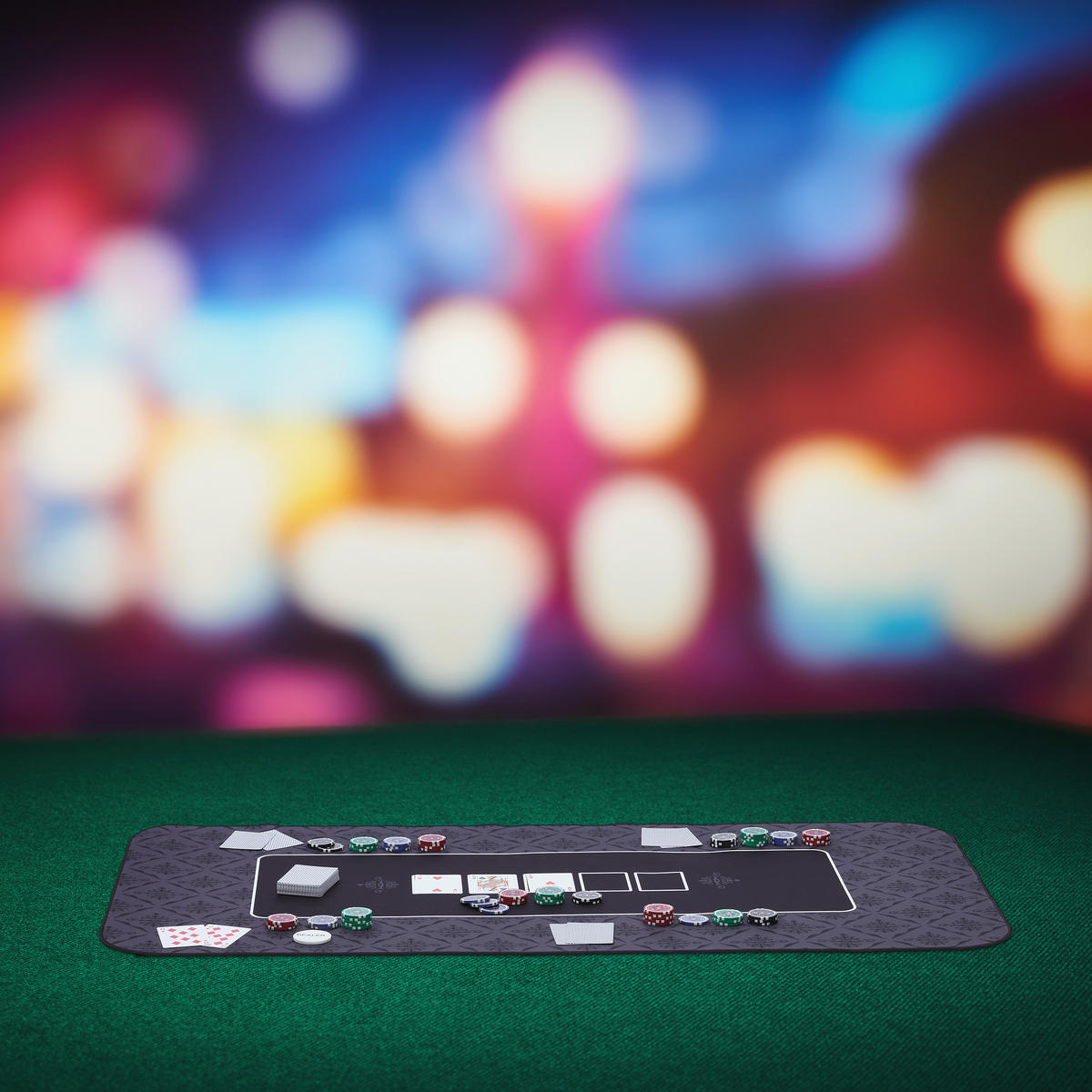 POKERMATTE - Anthrazit, Kunststoff/Textil (100/60cm) - Relaxdays