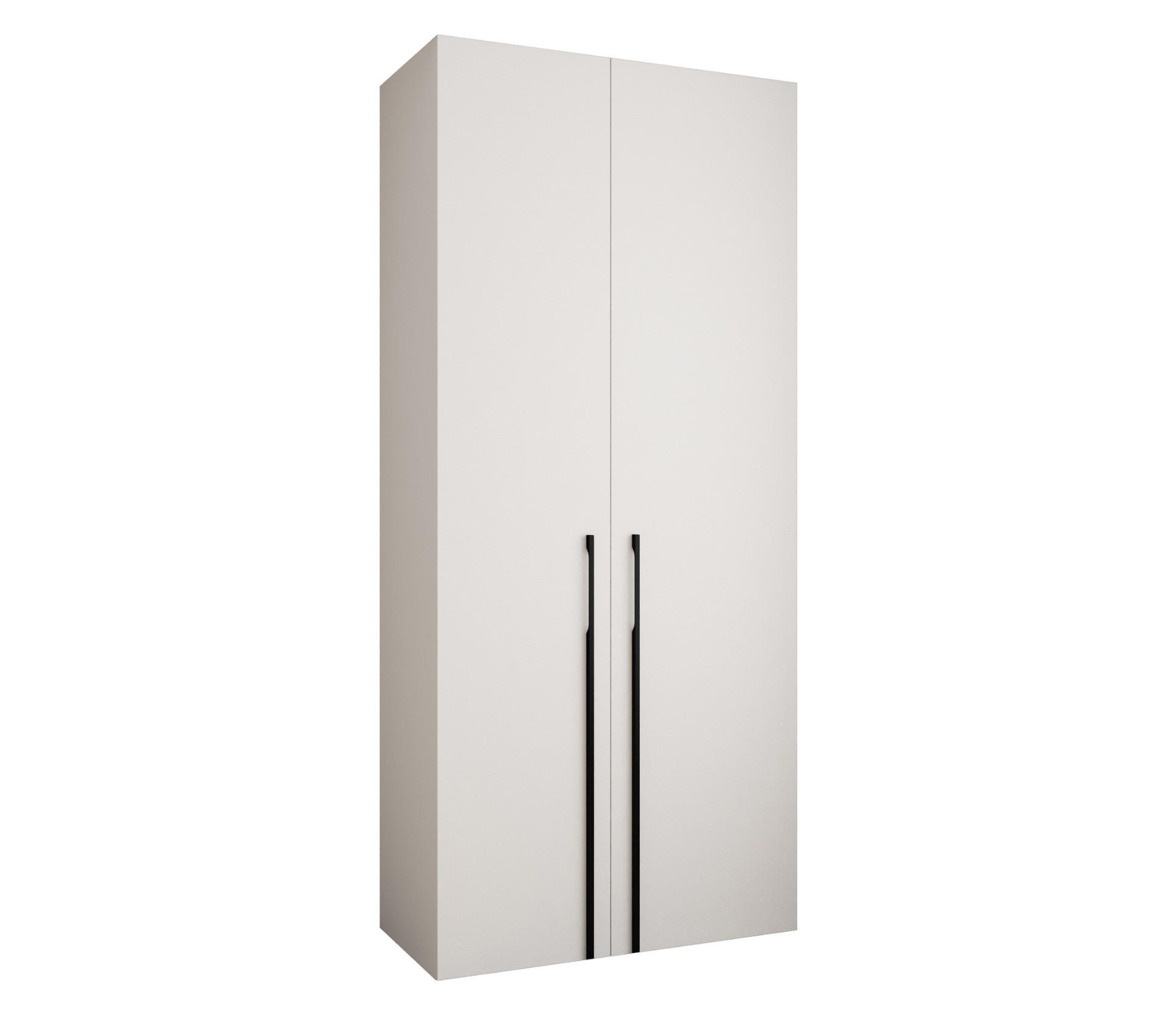 Abiks Möbel Drehtürenschrank Weiß, Schwarz 110x245.5x50 cm
