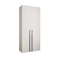 DREHTÜRENSCHRANK 245,5/110/50 2-türig - Schwarz/Weiß, Holz/Metall (110/245.5/50cm) - Abiks Möbel